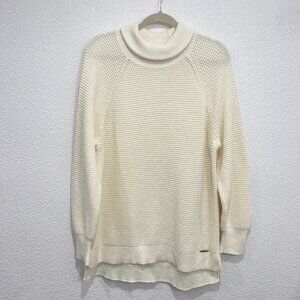 Michael Kors Ivory/cream Waffle-Knit Turtleneck Sweater Size XL
